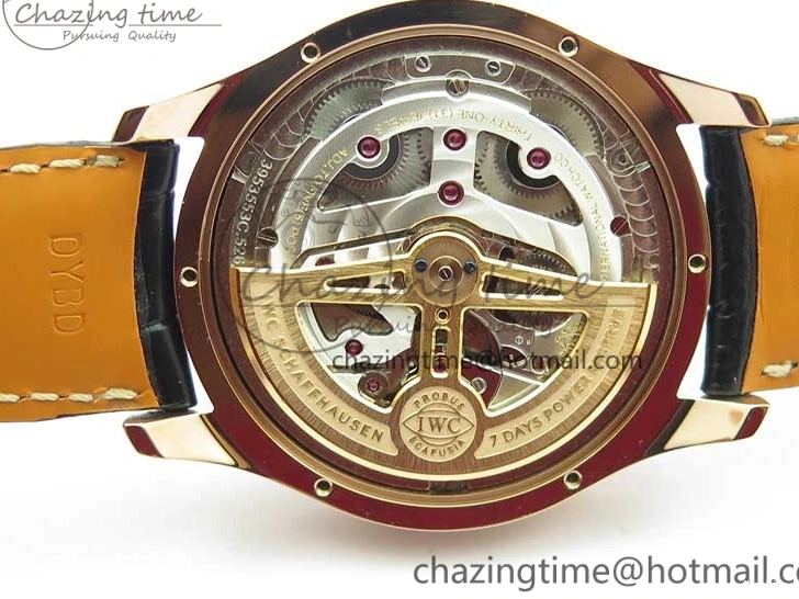 MIROTIME 0129 Elegant Portugieser Perpetual Calendar IW503302 RG V9F 1:1 Best Edition Gray Dial on Black Leather Strap A 7096